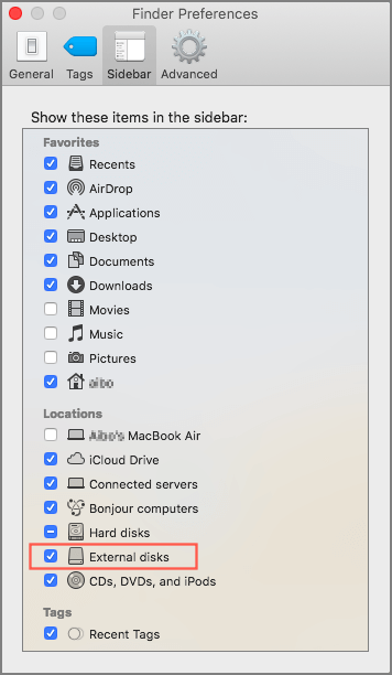 modifier les préférences du finder 2