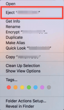 éjection du disque dur externe