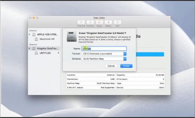 renommer votre clé USB