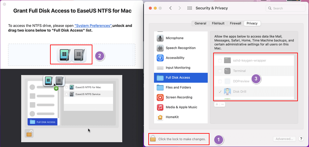 Obtenir un accès NTFS