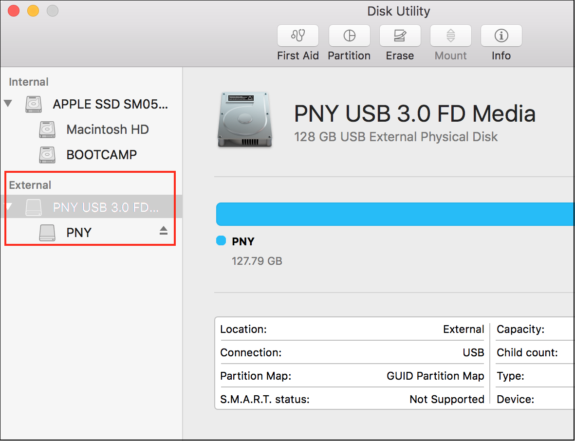 sélectionner un lecteur externe sur mac
