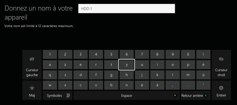 Nom du disque dur externe