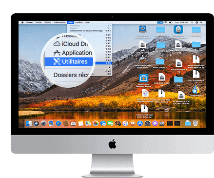 Click Utilities on the top of your Mac and select Terminal on your Mac