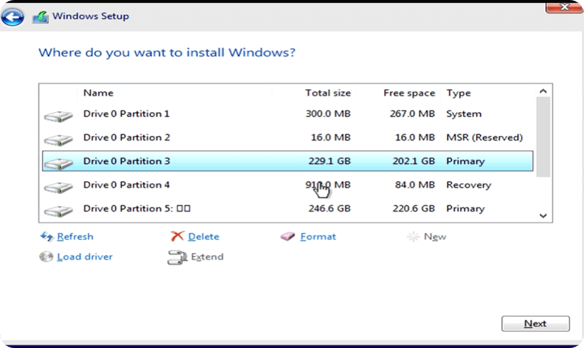 sélectionner le lecteur de destination